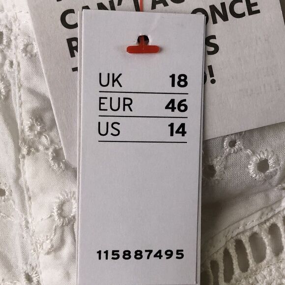 TopShop Women’s Cropped Eyelet Top Size 14 NWT 06052025 - Picture 10 of 12